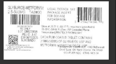Label (Glyburide Metformin 2.5 500 mg)